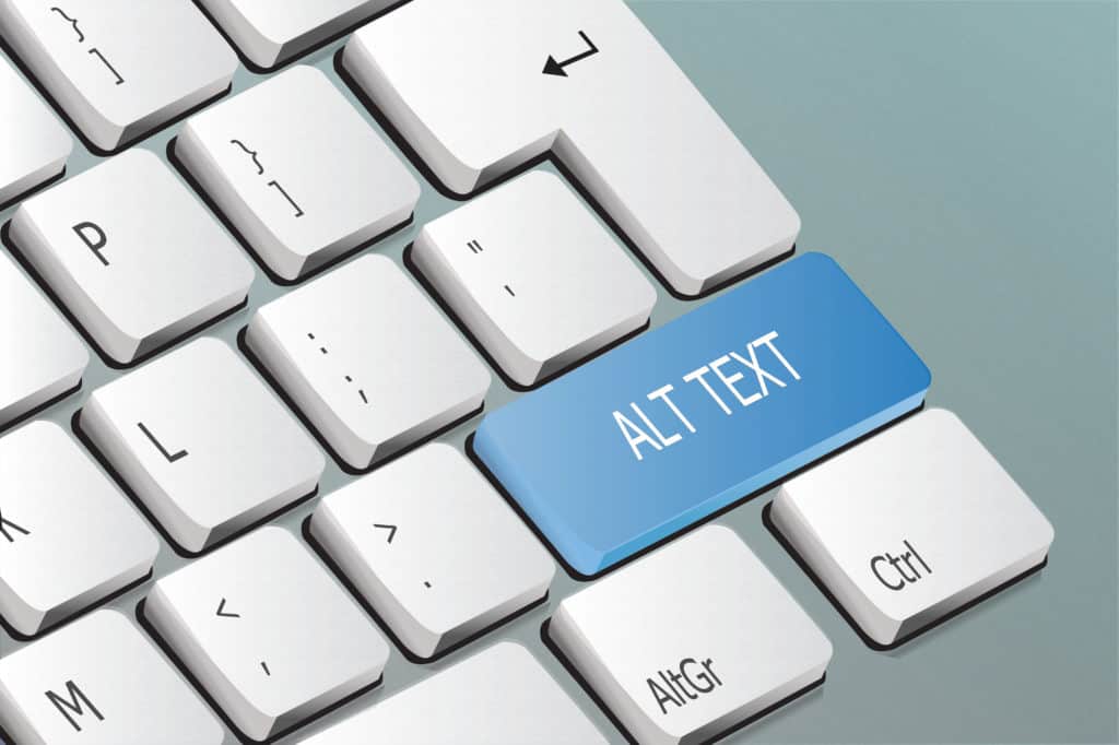 a keyboard with a key that says "alt text"