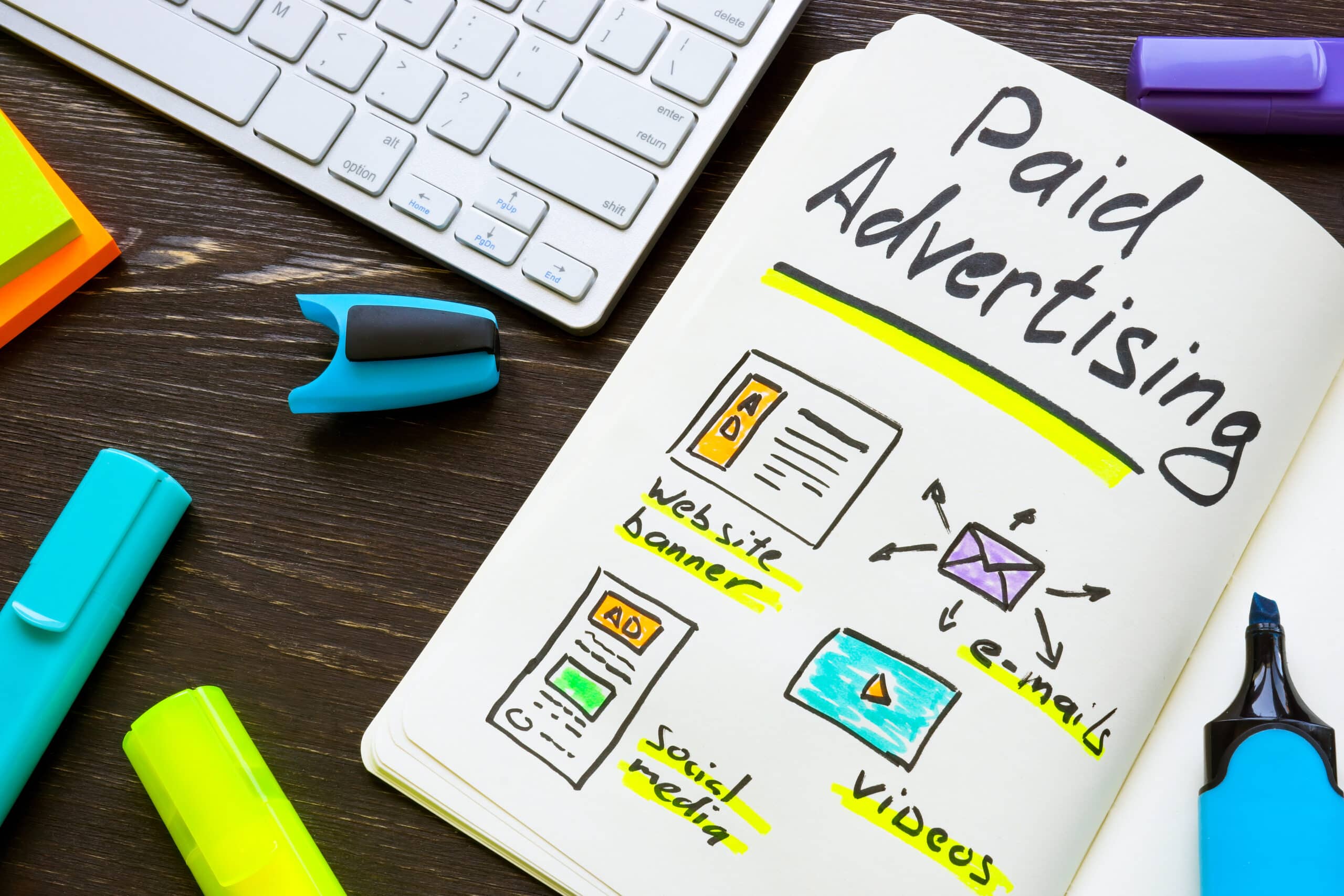 Paid advertising in Online Marketing charts on the page.