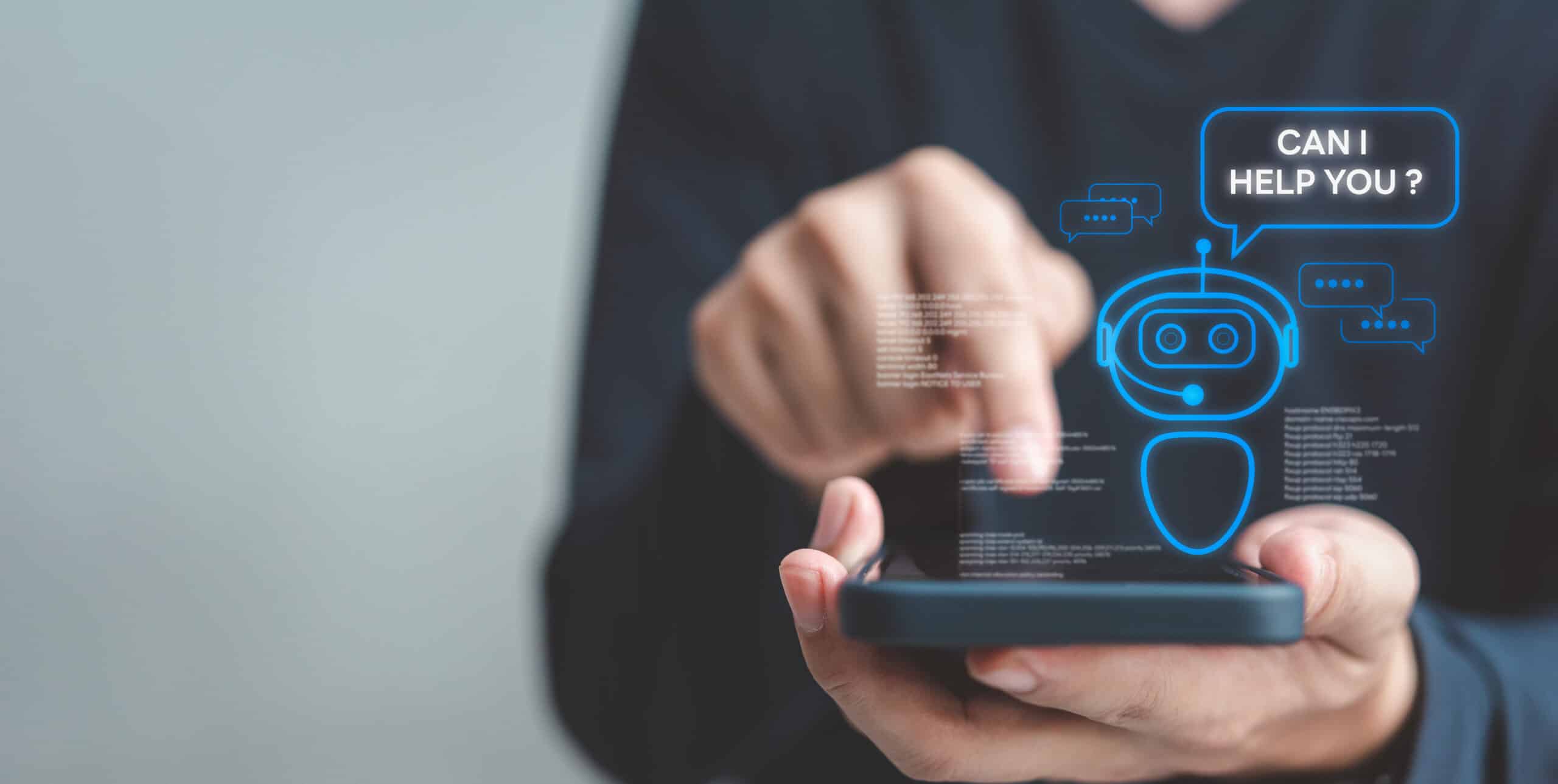 Chatbot conversation Ai Artificial Intelligence technology online customer service.
