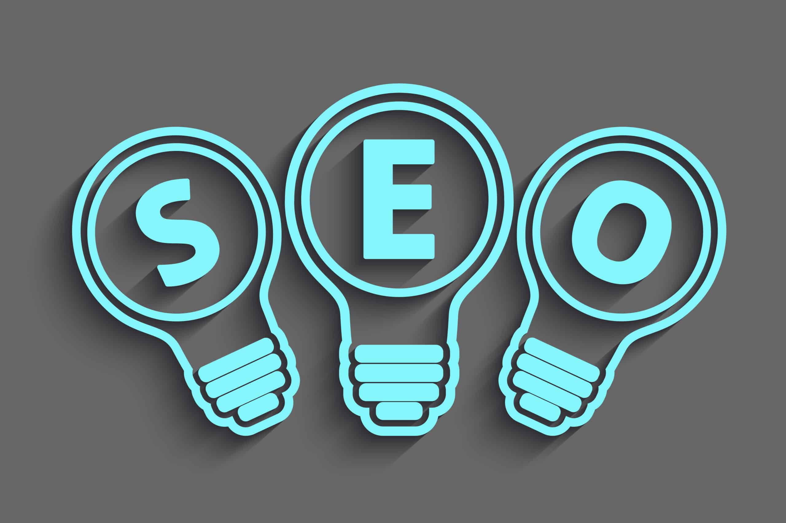 seo concept with bulb and gears