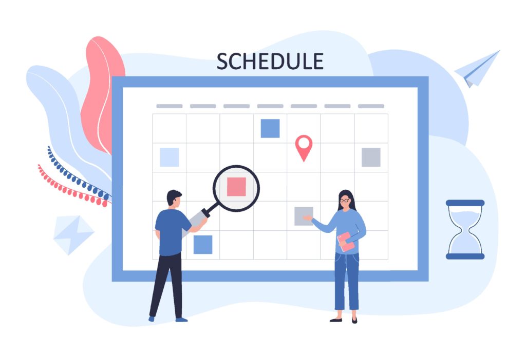 A cartoon on how to create a year-long content calendar