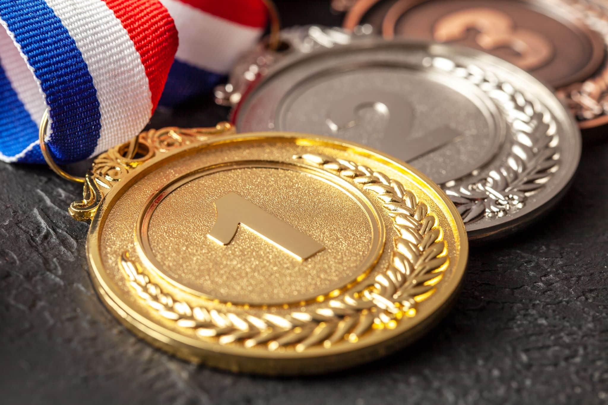 Gold, silver and bronze medal